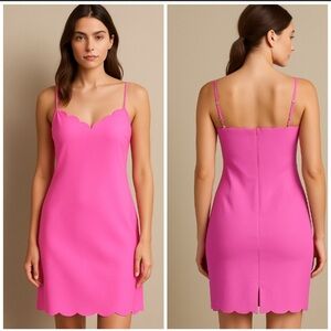 Likely- Lolita Mini Pink Scallop Dress size 14